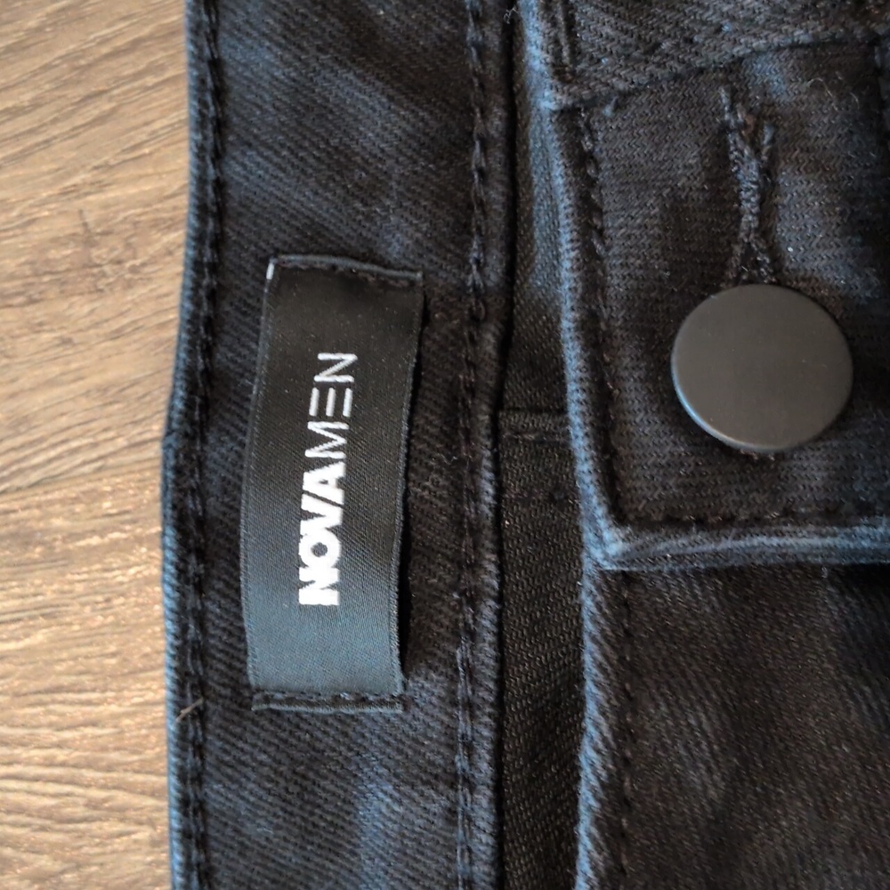Nova Men Black Distressed Point Of View Skinny Jeans Size 30 - Picture 4 of 12
